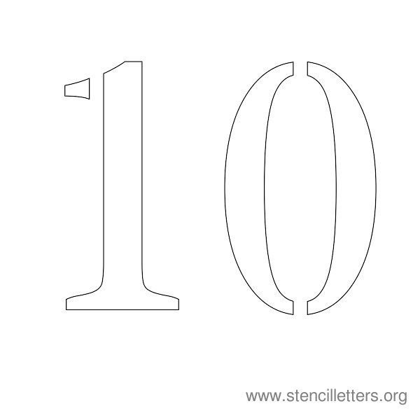 Цифра 10 трафарет