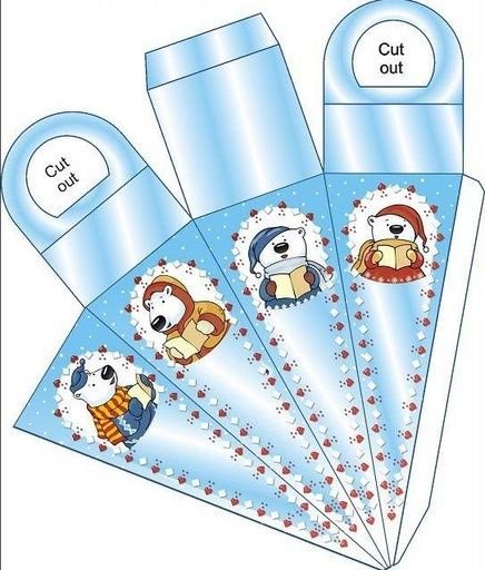 Новогодний трафарет коробки с подарками