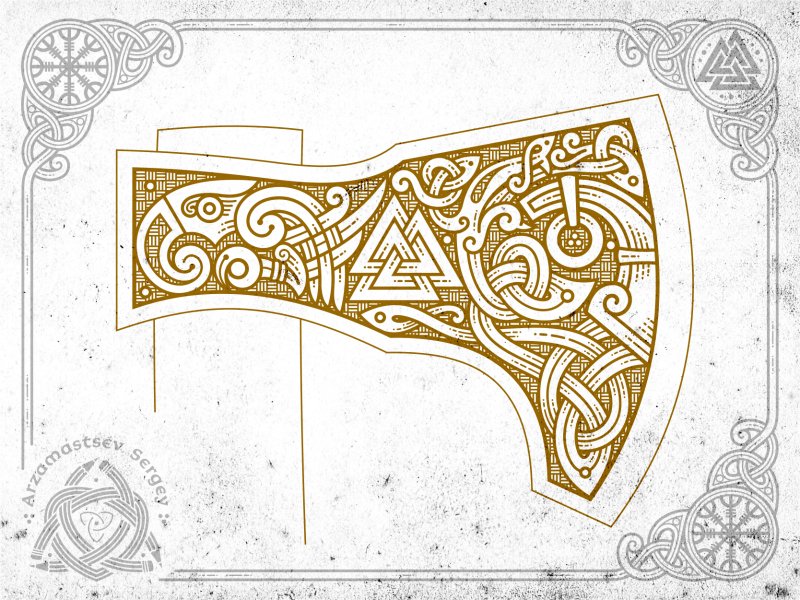 Трафареты для травления на Топорах Викинги