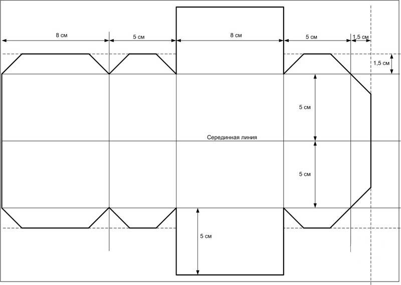 Развёртка прямоугольного параллелепипеда на листе а4