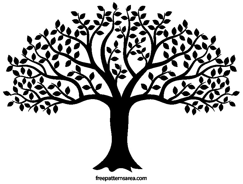 Черный силуэт дерева