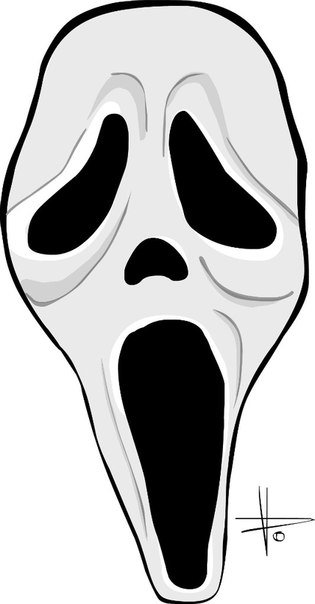 Маска крика карандашом