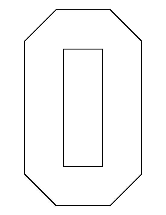 Цифра 0 трафарет