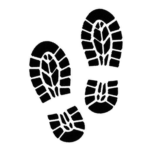 Трафарет следа ботинка