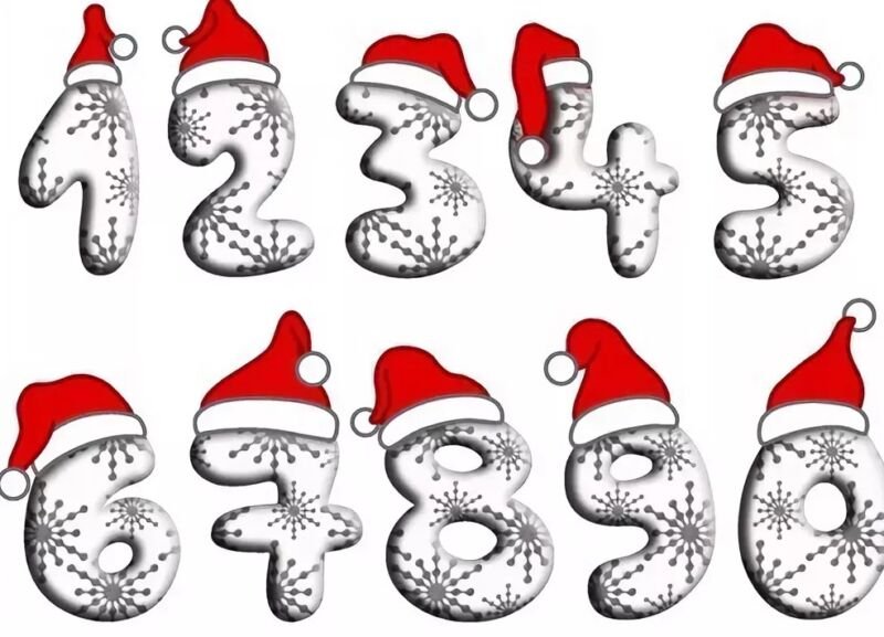 Цифры на окна к новому году