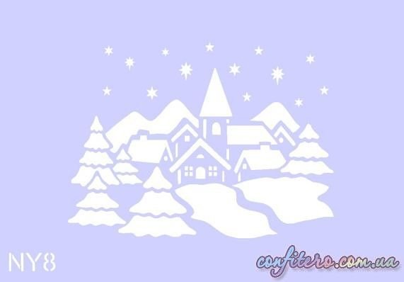 Трафареты для снега на окна