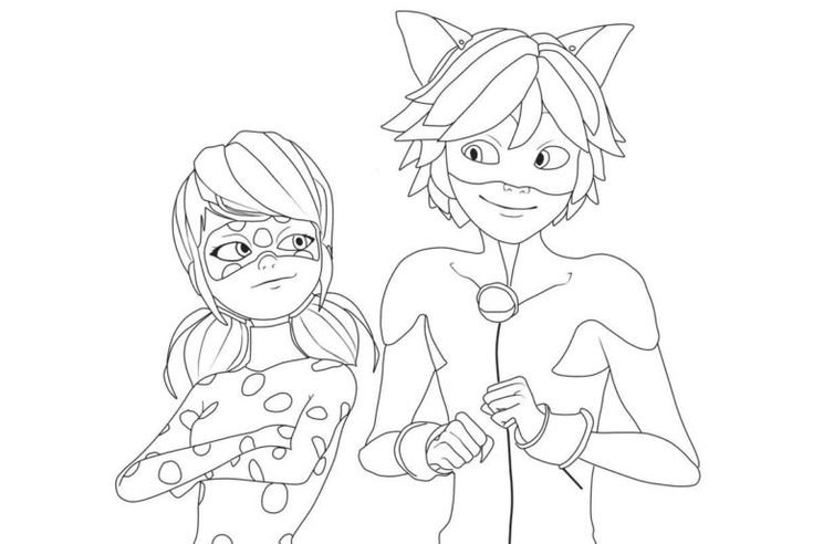 Разукрашка леди баг и супер кт