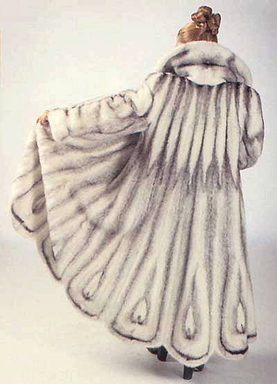 Норковая шуба с рисунком