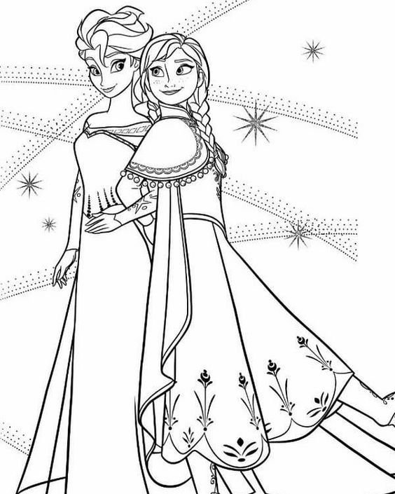 Раскраски принцессы Диснея Эльза