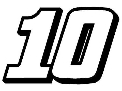 Цифра 10 черно белая