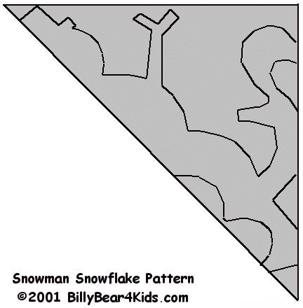 Схемы снежинок из бумаги для вырезания Снеговик