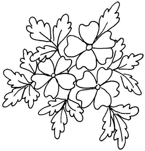 Трафарет для вышивки цветы