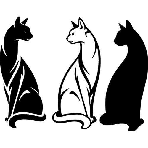 Силуэт сидящей кошки