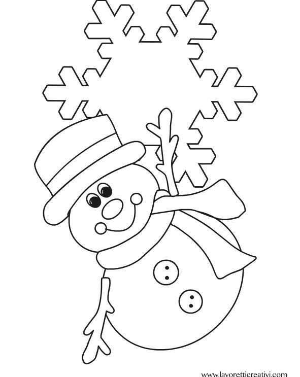 Снеговик трафарет