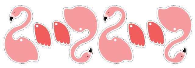 Фламинго трафарет