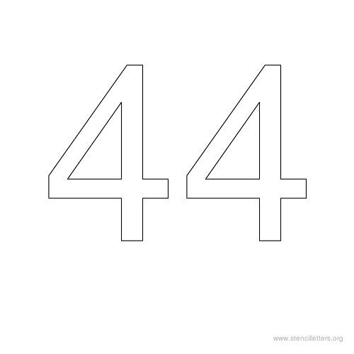 Цифра 44 трафарет