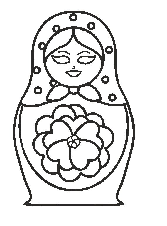 Матрешка раскраска для детей