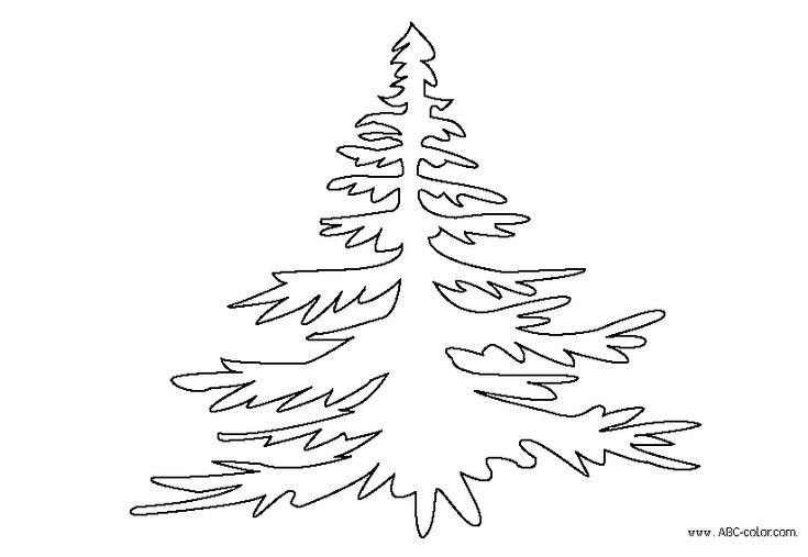 Трафарет елки для вырезания