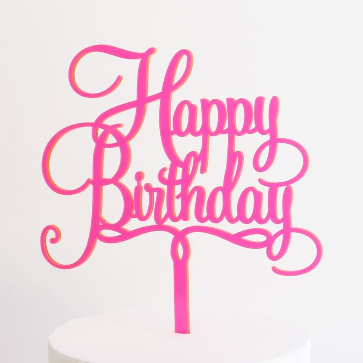 Топпер в торт Happy Birthday