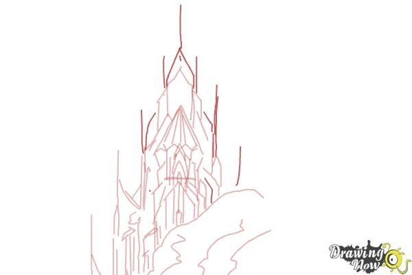 Раскраска дворец Эльзы