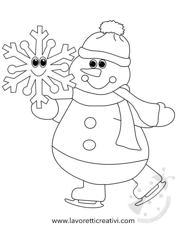 Озорной Снеговик трафарет