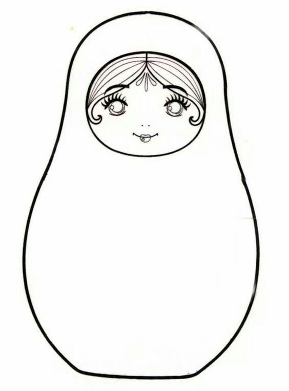 Матрешка раскраска для детей