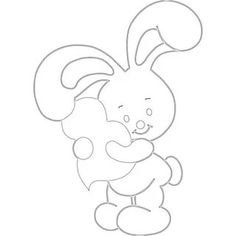 Раскраска заяц с сердечком
