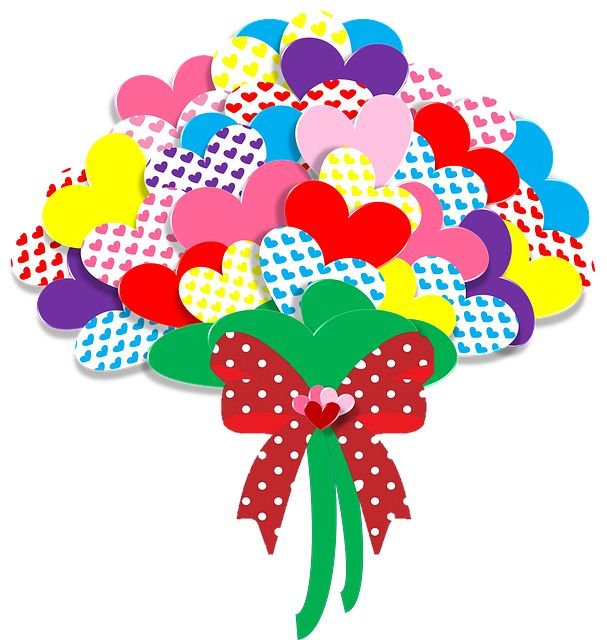 Цветные сердечки для вырезания