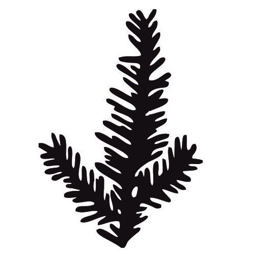 Еловая веточка трафарет