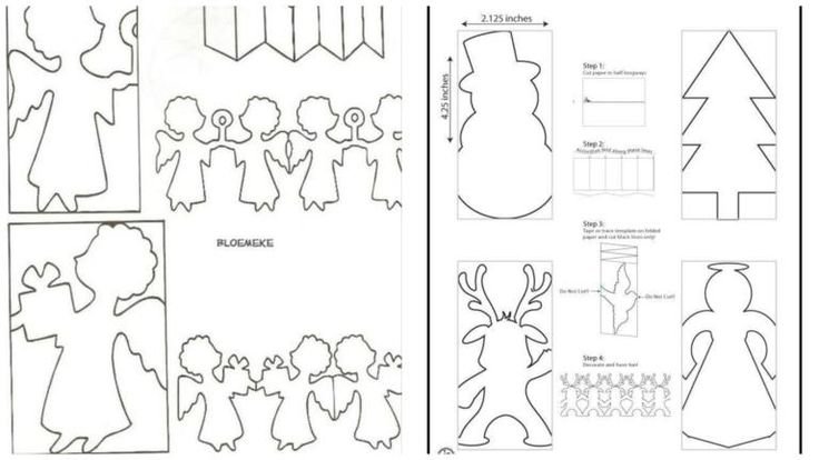 Новогодние гирлянды из бумаги шаблоны