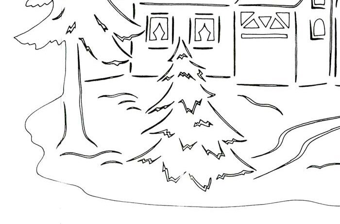 Трафареты на окна новогодние большие