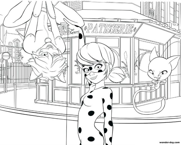 Раскраска леди баг и супер кот