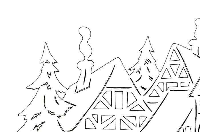 Украшения на окна домики трафареты