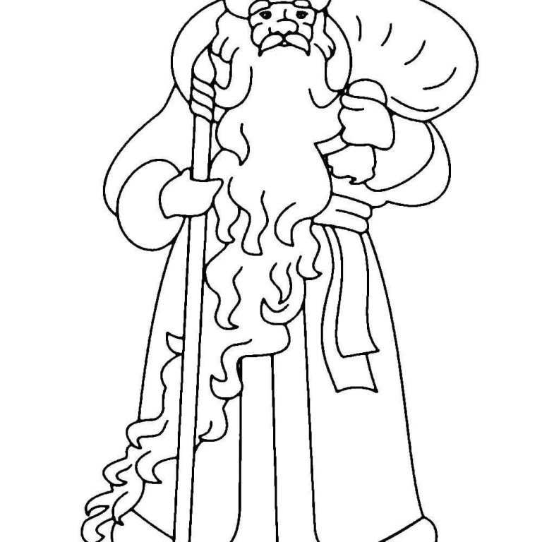 Раскраска новый год дед Мороз