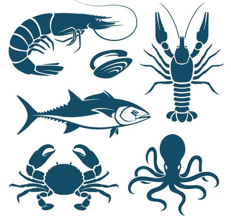 Морские рыбы силуэты