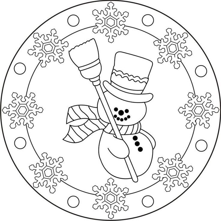Снеговик раскраска для детей