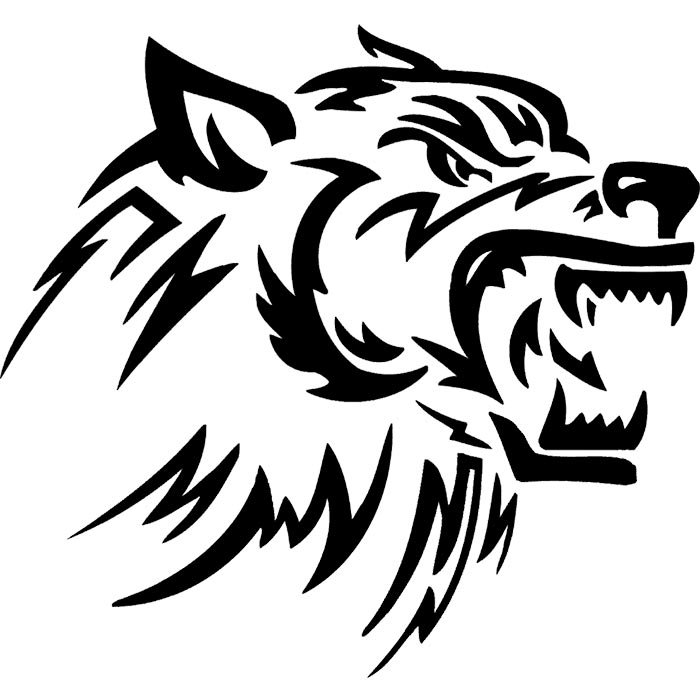 Трафарет волка для травления