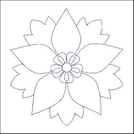 Трафарет для броши цветок