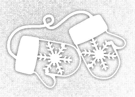 Трафареты на окна новогодние варежки