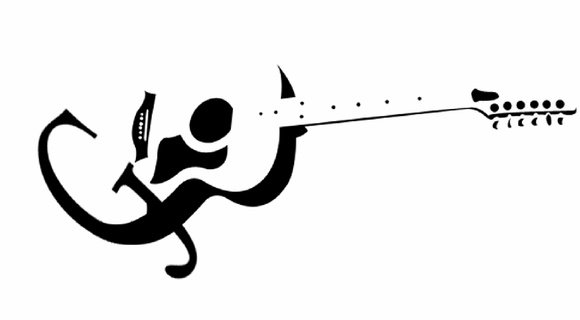 Электрогитара трафарет