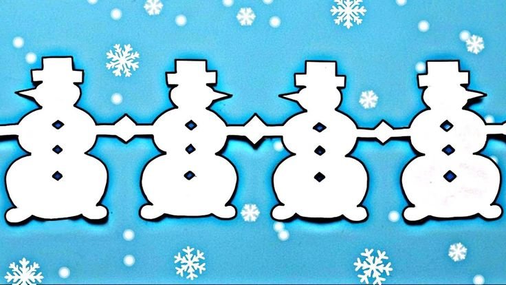 Гирлянда из снеговиков шаблон