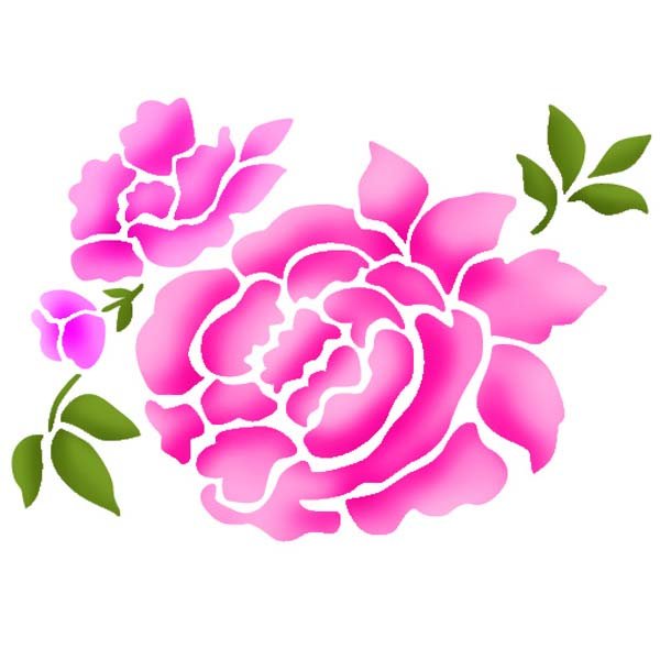 Трафарет "пионы"