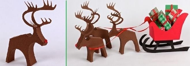 Новогодний олень из картона