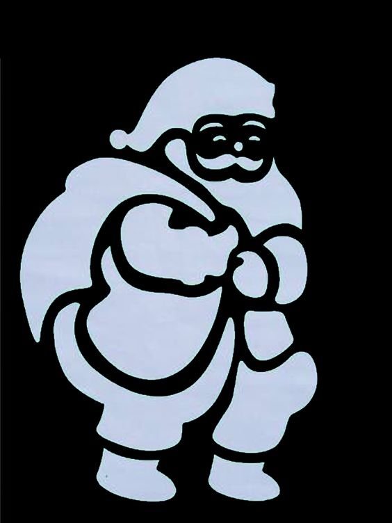 Трафарет Деда Мороза для снега