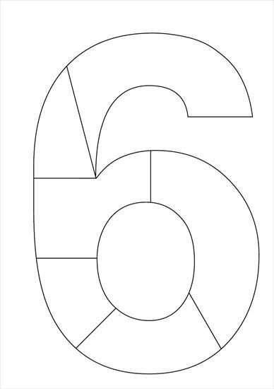 Цифра 6 трафарет для вырезания
