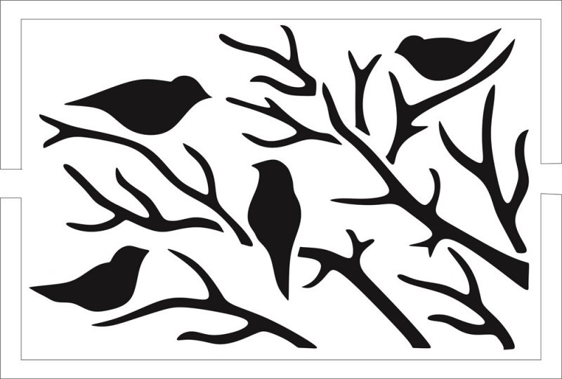 Трафарет птицы на стену