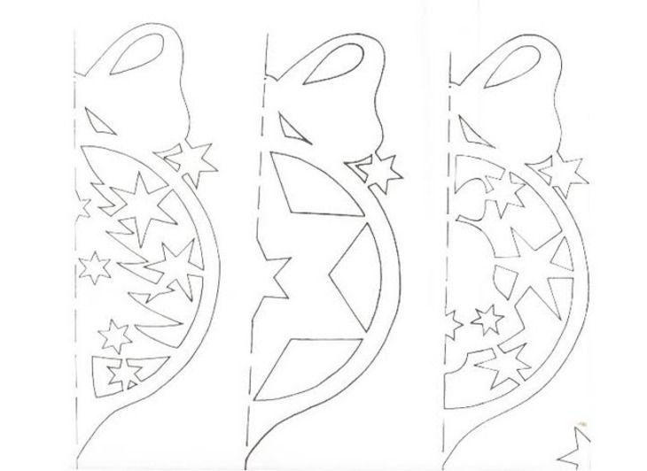 Новогоднее украшение на окно из бумаги трафареты