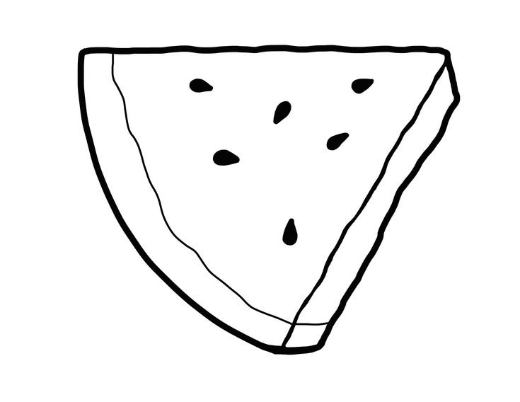 Долька арбуза раскраска