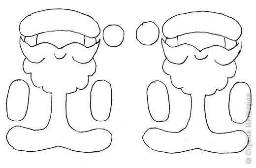 Шаблон Деда Мороза для аппликации