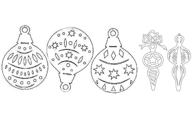 Вытынанки новогодние шары